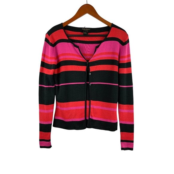 Sydney Easton Womens Striped Cardigan Sweater M - Picture 1 of 4